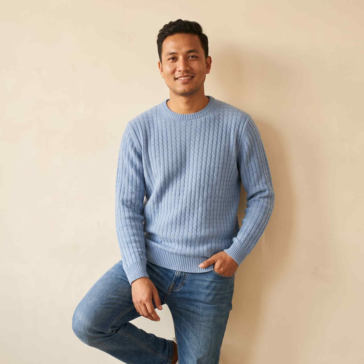 Cashmere Cable-Knit Sweater - Atlas Hand-Knitted