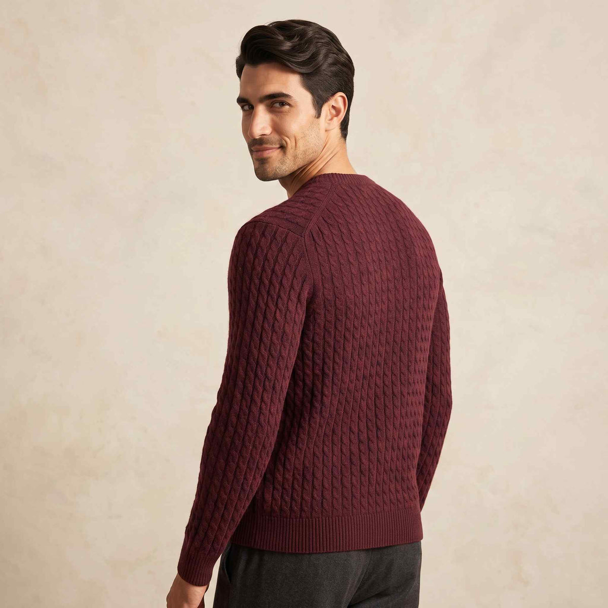 Cashmere Cable-Knit Sweater - Atlas Hand-Knitted