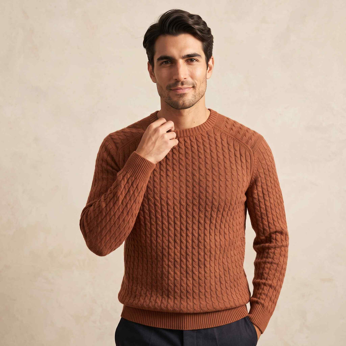 Cashmere Cable-Knit Sweater - Atlas Hand-Knitted