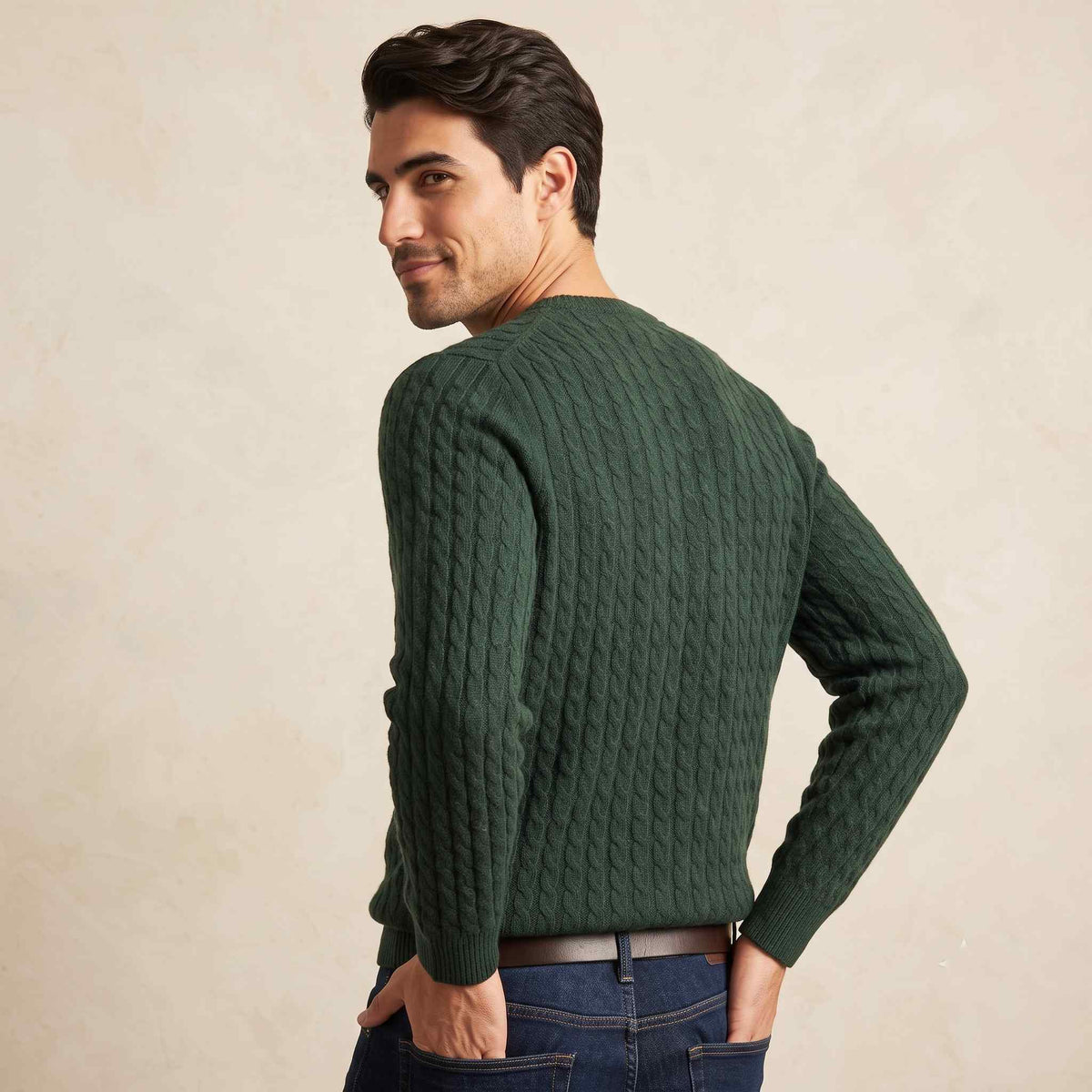 Cashmere Cable-Knit Sweater - Atlas Hand-Knitted