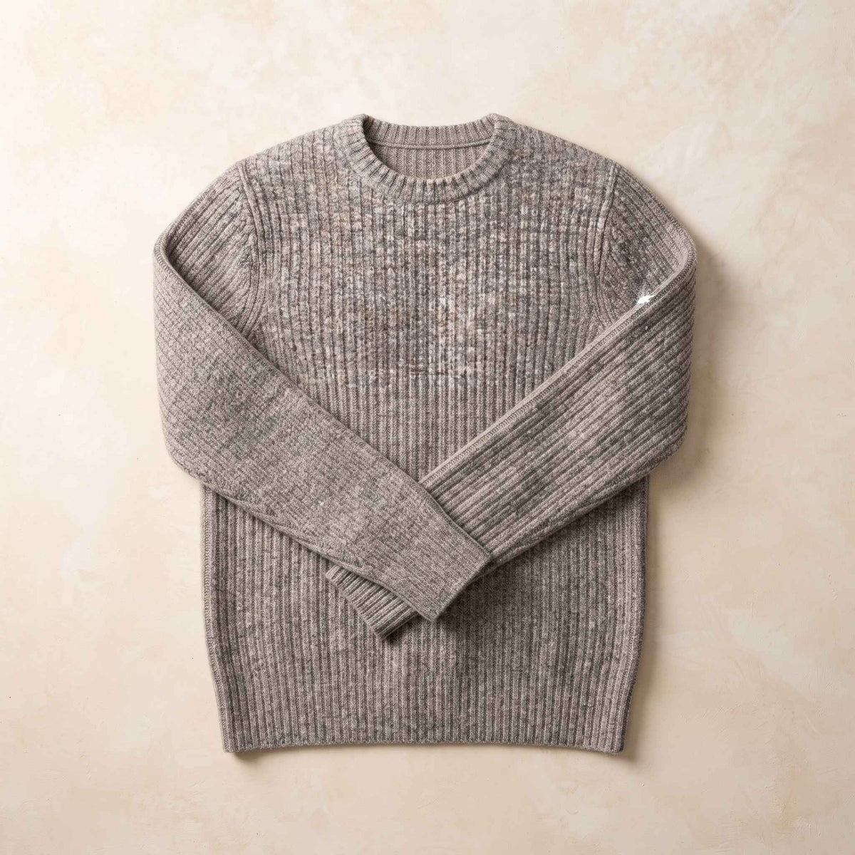 Men's Undyed Ribbed Cashmere Crewneck Sweater - Signature