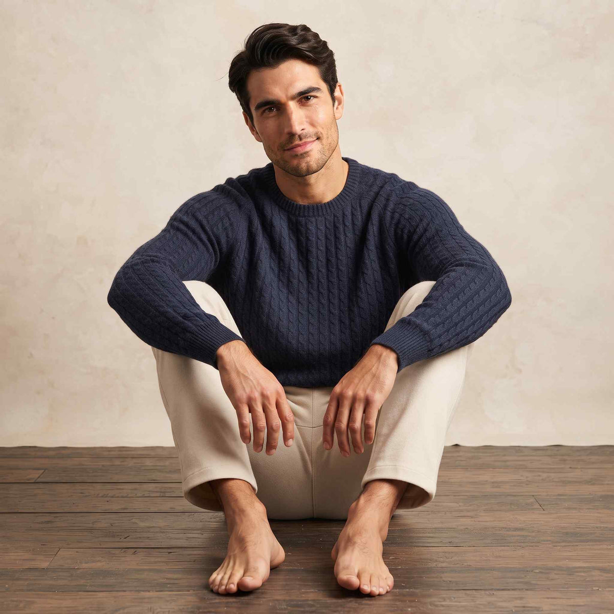 Cashmere Cable-Knit Sweater - Atlas Hand-Knitted