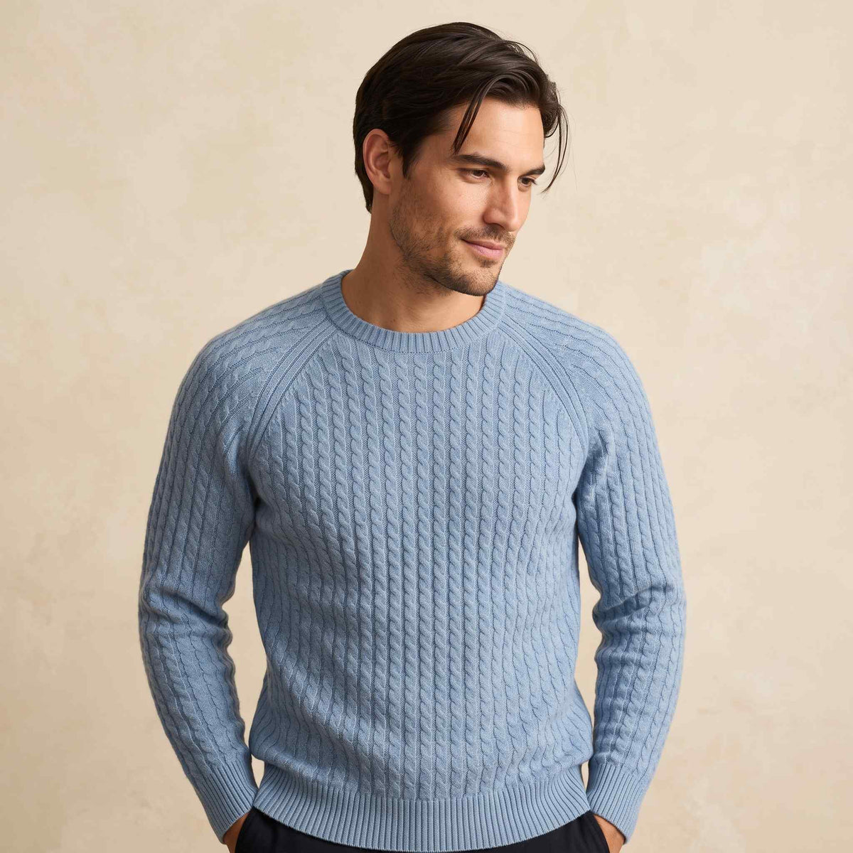 Cashmere Cable-Knit Sweater - Atlas Hand-Knitted