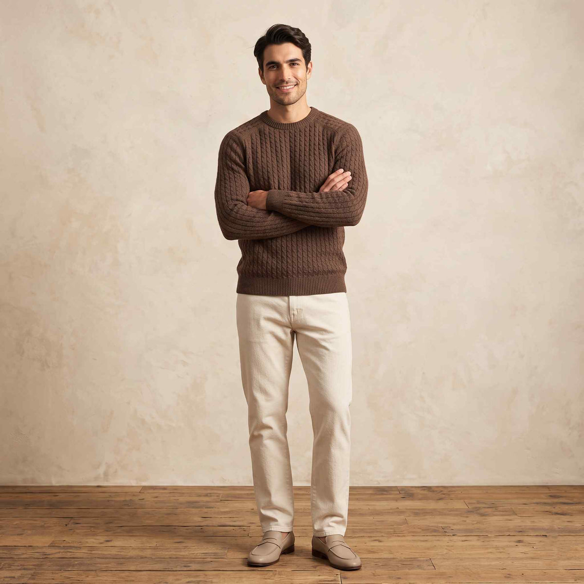 Cashmere Cable-Knit Sweater - Atlas Hand-Knitted