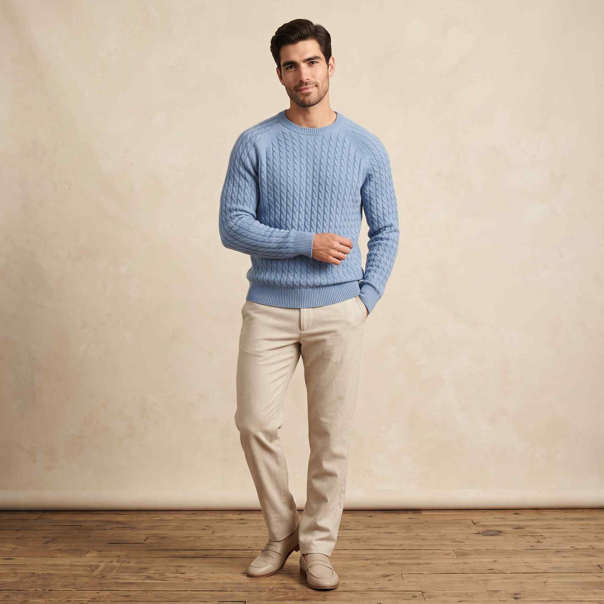 Cashmere Cable-Knit Sweater - Atlas Hand-Knitted