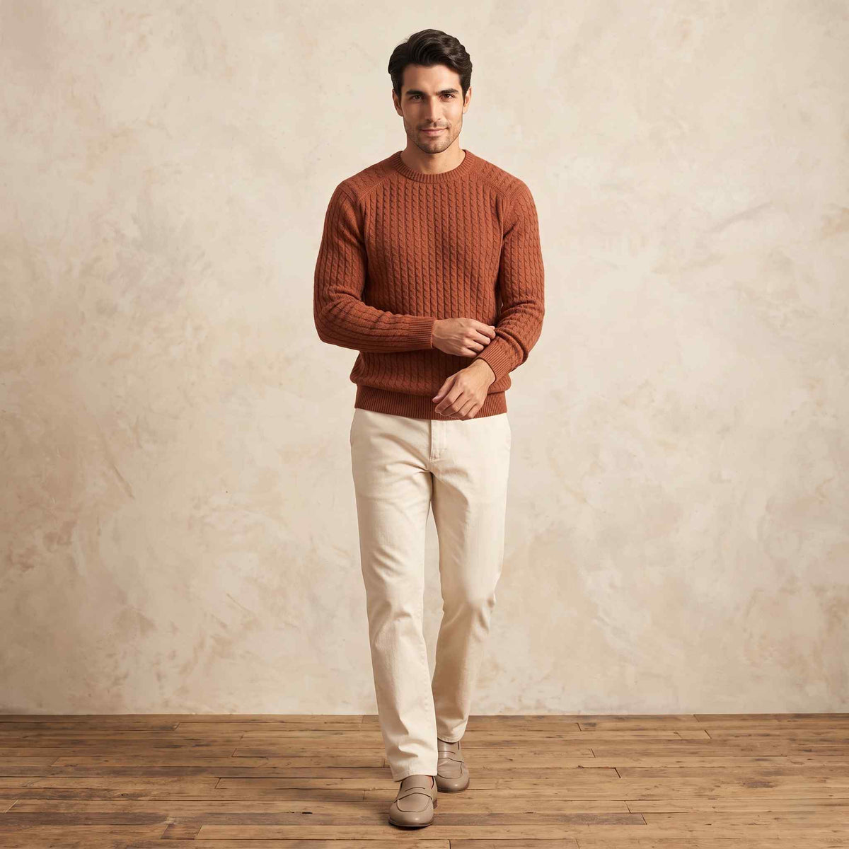 Cashmere Cable-Knit Sweater - Atlas Hand-Knitted
