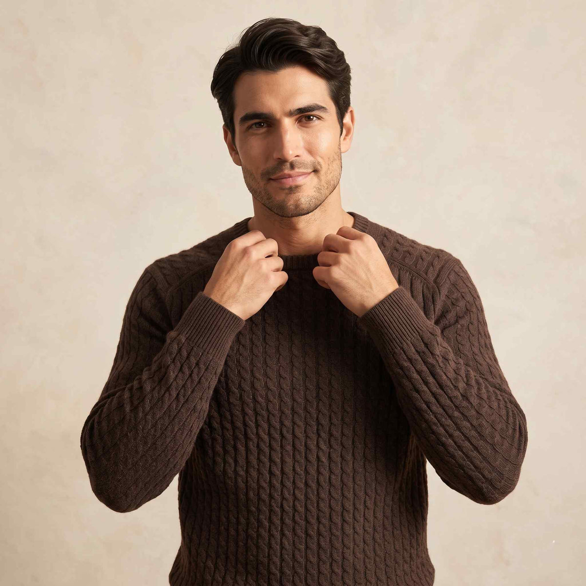 Cashmere Cable-Knit Sweater - Atlas Hand-Knitted