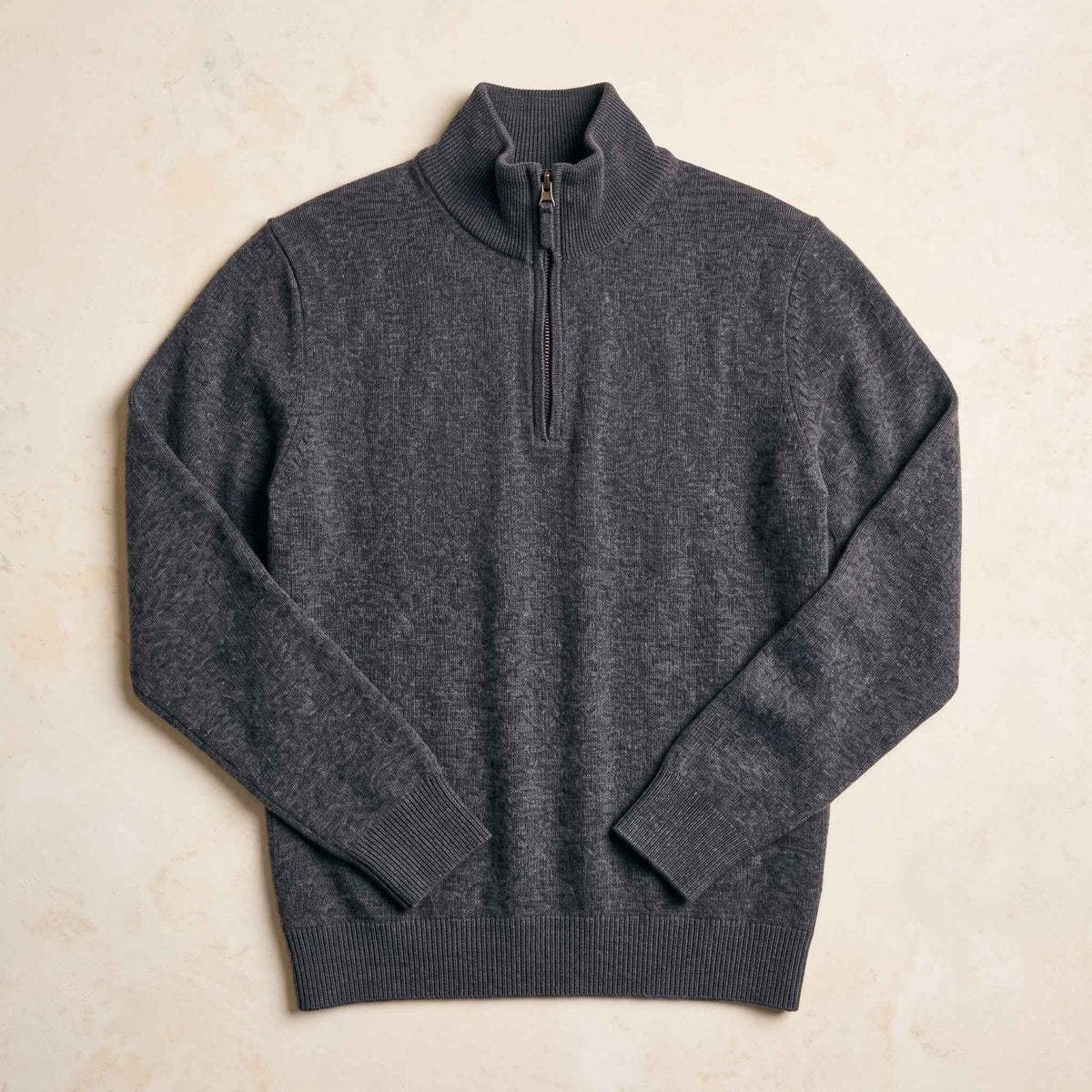 Men's Undyed Cashmere Quarter-Zip Sweater - Executive
