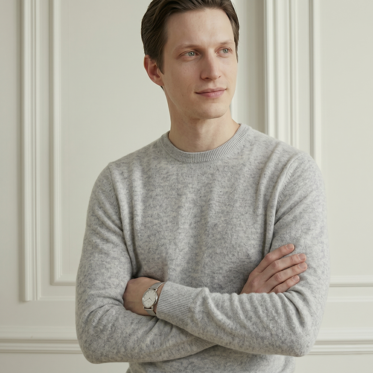 Men's Undyed Cashmere Crewneck Sweater - Executive