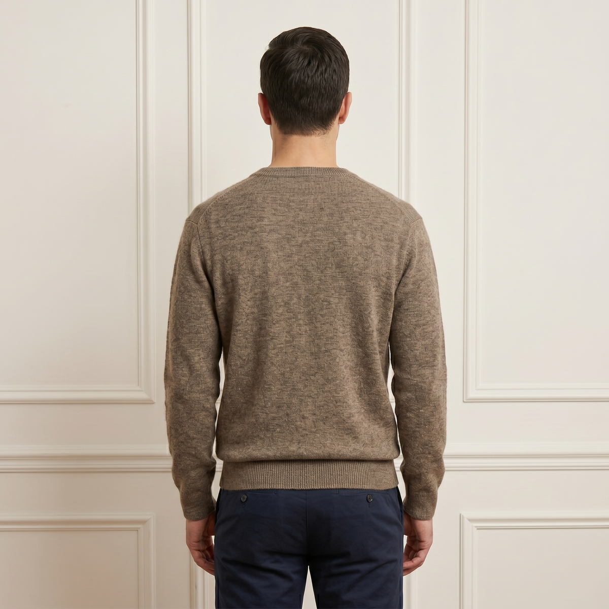 Men's Undyed Cashmere V-Neck Sweater - Executive